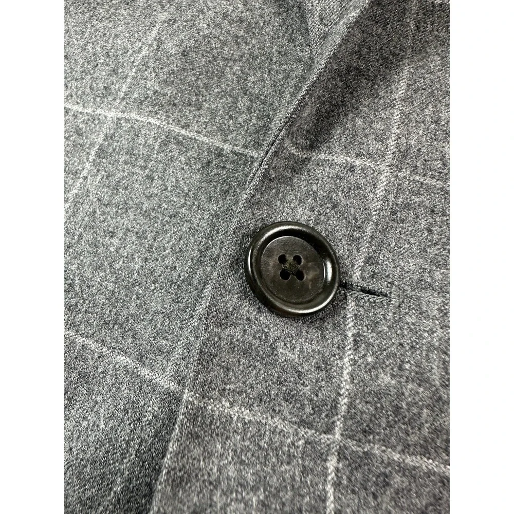 J.Crew Ludlow Slim Gray Windowpane Check Vitale Barberis Supersonic Blazer 40R